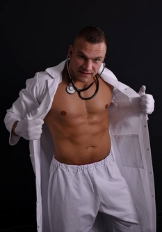 Stripteaseur déguisé en docteur médecin à Lens